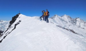 Skihochtour Allalinhorn - Gipfelgrat mit Täschhorn, Dom und Nadelhorn