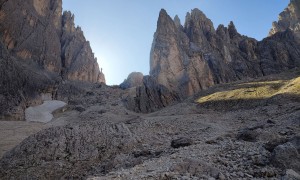 Klettersteig Plattkofel - beim Abstieg Rückblick in die Langkofelscharte