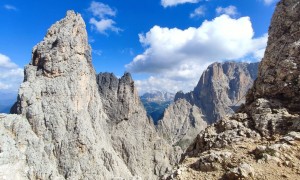 Klettersteig Plattkofel - im Steig Ausblick