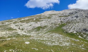 Klettersteig Plattkofel - Abstieg Plattkofel mit Rückblick Südwestflanke