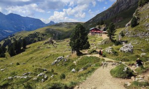 Klettersteig Plattkofel - Rückweg mit Blick zur Sandro Pertini Hütte