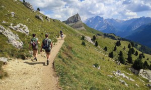 Klettersteig Plattkofel - Rückweg mit Blick zum Col Rodela und zur Marmolata